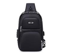 FANDARE Anti-Robo Negocios Bolsos Cruzados Bolso Pecho Bolso Hombre con Puerto de Carga USB Bandolera Bolsos Hombres Mochila Bolsos Bandolera Bolsos para Viaje Moto Viaje Escolar Sling Bag Negro