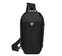 FANDARE Antirrobo Bolso Pecho Bandoleras para el Gimnasio Sling Crossbody Bag Hombre Bolsos Cruzados con USB Bandoleras Cruzada Mochilas para Viaje Deportes Ciclismo Impermeable Poliéster Negro