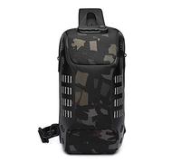 FANDARE Antirrobo Bolso Pecho Sling Crossbody Bag Hombre Mujer Bolsos Cruzados con USB Bandoleras Cruzada Mochilas Bolsas de automoción para Viaje Deportes Ciclismo Montañismo Impermeable Camo