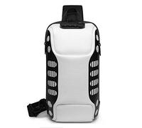 FANDARE Antirrobo Bolso Pecho Sling Crossbody Bag Hombre Mujer Bolsos Cruzados con USB Bandoleras Cruzada Mochilas Bolsas de automoción para Viaje Deportes Ciclismo Montañismo Impermeable Blanco