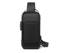 FANDARE Antirrobo Bolsos Cruzados Bolsa de Pecho Bandoleras Cruzada con USB Negocio Sling Bag Impermeable Estilo de Autos Deportivos para Hombre Colegio Viaje Multibolsillos Mochila Negro