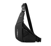 FANDARE Antirrobo Bolsos Cruzados Deporte Función Bandolera para Mujer Bolso de hombroHombro Derecho Sling Crossbody Bag Hombre Bolsa Pecho organizado PU Cuero Bolso Crossbody Negro Derecha