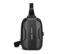 FANDARE Antirrobo Bolsos Cruzados EVA Impermeable Bolso Bandolera Hombro con USB Chico Bolso de una Sola Correa Ciclismo Bolso Mensajero Bolso de Pecho Senderismo Bolso asimétrico Sling Bag Negro