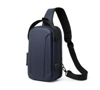 FANDARE Antirrobo Bolsos de Hombro Cruzados Apertura de 180 Grados Bandolera Urbana práctica Riñonera Bolso Pecho organizado Bolso Crossbody Funcional con USB Impermeable Sling Bag Azul