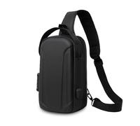 FANDARE Antirrobo Bolsos de Hombro Cruzados Apertura de 180 Grados Bandolera Urbana práctica Riñonera Bolso Pecho organizado Bolso Crossbody Funcional con USB Impermeable Sling Bag Negro