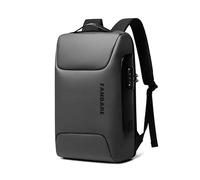 FANDARE Antirrobo Mochila Mochila Portatil 15.6 Pulgadas Mochila Hombre Mujer Mochila con Puerto de Carga USB Bolsos Bandolera para el Laptop para Ordenador del Negocio Trabajo Diario Viaje Gris A
