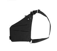 FANDARE Bandolera Antirrobo Hombre, Bandolera con Múltiples Bolsillos, Bolso de Viaje Hombre, La Bandolera Plegable para Correr, Entrenamiento, Senderismo, Ciclismo, Viajes Negro