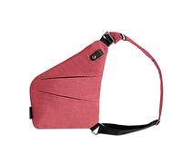 FANDARE Bandolera Antirrobo Hombre, Bandolera con Múltiples Bolsillos, Bolso de Viaje Hombre, La Bandolera Plegable para Correr, Entrenamiento, Senderismo, Ciclismo, Viajes Rojo