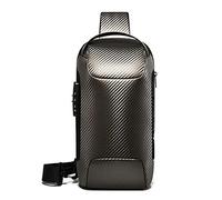 FANDARE Bandolera Antirrobo Unisex con Puerto de Carga USB, Bolsa de Pecho Impermeable para Senderismo Ciclismo Running Viajes, Mochila Bandolera para Hombre y Mujer Dorado A