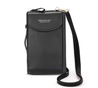 FANDARE Bandolera Bolsa de Hombro Mujeres Billetera Cartera Ligera para teléfono móvil Mini Teléfono Bolsos de Fiesta Crossbody Bag para Niña Compras Partido Colegio Viaje Paquete Impermeable Negro a