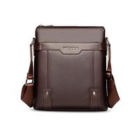 FANDARE Bandolera de Hombre Bolso Hombro Hombre Bandolera Escolar Bolso Bandolera Bolsas de Negocio Viajar Bandolera Crossbody Impermeable PU Marron