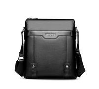 FANDARE Bandolera de Hombre Bolso Hombro Hombre Bandolera Escolar Bolso Bandolera Bolsas de Negocio Viajar Bandolera Crossbody Impermeable PU Negro