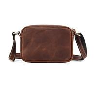 FANDARE Bandolera Hombre Grande Bolso Caballero Bandolera Cuero Hombre Mujer Bolsos Hombre Bandolera Piel Bolso Hombre de Cuero Mariconeras para Hombres Bolsos de Hombre Bandolera Marrón