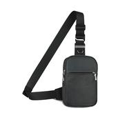 FANDARE Bandolera Hombre Mujer Impermeable con Multibolsillos y Banda Reflectante de Seguridad Nocturna Bolso Pecho Ajustable de Nylon para Uso Diario Viaje Deporte Casual Negro
