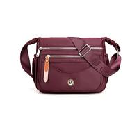 FANDARE Bandolera Mujer con Correa Ancha Ajustable, Bolso de Hombro Elegante para Teléfono Móvil, Monederos con Honda - Vino Rojo