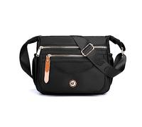 FANDARE Bandolera Mujer Elegante Bolso de Hombro con Correa Ancha Ajustable para Teléfono Móvil, Monederos de Honda Negro