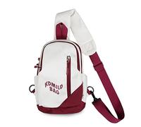 FANDARE Bandolera para Mujer Elegante Bandolera Impermeable de Nailón con Diseño Bicolor para Viaje Trabajo y Uso Diario Blanco con Rojo