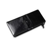 FANDARE Billetera con RFID Carteras para Mujer Monederos Hombre Bolso de Mano Billetera de Cuero Plegable Monedero Cartera Tarjeta de Crédito para Fiesta, Viaje Negro