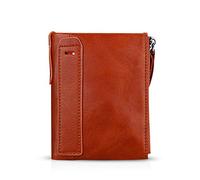 FANDARE Billetera con RFID Hombre Cartera para Mujer Estilo Plegable Monedero Billetera de Cuero con Bolsillo para Monedas y Crédito Tarjetas Ranuras para Identificación Tarjetas Crédito Naranja