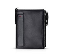 FANDARE Billetera con RFID Hombre Cartera para Mujer Estilo Plegable Monedero Billetera de Cuero con Bolsillo para Monedas y Crédito Tarjetas Ranuras para Identificación Tarjetas Crédito Negro