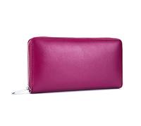 FANDARE Billetera Cuero Cartera con RFID Mujer Wallet para Estilo Monedero Billetera con 36 Ranuras para Tarjetas Bolsillo Crédito Tarjetas Ranuras para Tarjetas Crédito Gran Capacidad Rosa Púrpura