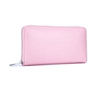 FANDARE Billetera Cuero Cartera con RFID Mujer Wallet para Estilo Monedero Billetera de Cuero con 36 Ranuras para Tarjetas Bolsillo Crédito Tarjetas Ranuras para Tarjetas Crédito Gran Capacidad Rosado
