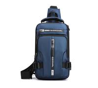 FANDARE Bolsa Cruzada Bolsa de Pecho Bolso de Hombro Hombre Bolso Hombro Bolsa de Pecho on Puerto de Carga USB Mochila de Viaje Bandoleras Bolso de Bandolera Escolar Sling Bag Azul Oscuro