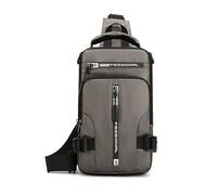 FANDARE Bolsa Cruzada Bolsa de Pecho Bolso de Hombro Hombre Bolso Hombro Bolsa de Pecho on Puerto de Carga USB Mochila de Viaje Bandoleras Bolso de Bandolera Escolar Sling Bag Caqui