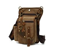 FANDARE Bolsa de Pecho Bolsa de Pierna Bolsos de Hombre Mujer Mochilas Lona Riñonera Bolsos Cruzados Bolsa Deportiva de Hombro Honda Mochila para Militar Viaje Trabajo Escuela Ciclismo Daypacks marrón
