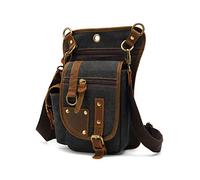 FANDARE Bolsa de Pecho Bolsa de Pierna Bolsos de Hombre Mujer Mochilas Lona Riñonera Bolsos Cruzados Bolsa Deportiva de Hombro Honda Mochila para Militar Viaje Trabajo Escuela Ciclismo Daypacks Negro