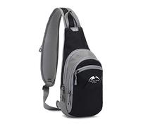 FANDARE Bolsa de Pecho Bolsos Cruzados Bandoleras para el Gimnasio Bolso Hombro Mujer Bolsa Cruzada Bolsos Bandolera Hombres Sling Bag para Ciclismo Escolar Viaje Senderismo Impermeable Nailon Negro