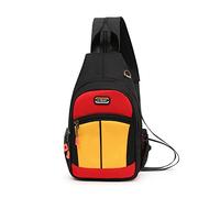 FANDARE Bolsa de Pecho Bolsos Cruzados Mochila Bolsa de Escuela Bolso Hombro Mujer Riñoneras Bolsa Cruzada Bolsos Bandolera Hombres Sling Bag para Ciclismo Escolar Viaje Senderismonegro Rojo
