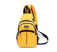 FANDARE Bolsa de Pecho Bolsos Cruzados Mochila Bolsa de Escuela Bolso Hombro Mujer Riñoneras Bolsa Cruzada Bolsos Bandolera Hombres Sling Bag para Ciclismo Escolar Viaje Senderismo Amarillo