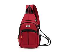 FANDARE Bolsa de Pecho Bolsos Cruzados Mochila Bolsa de Escuela Bolso Hombro Mujer Riñoneras Bolsa Cruzada Bolsos Bandolera Hombres Sling Bag para Ciclismo Escolar Viaje Senderismo Vino Rojo