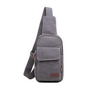 FANDARE Bolsa de Pecho Hombre Bolsa de Lona Sling Bag Bolsa Deportiva de Hombro Bandoleras Cruzada Bolsa de Mochila,Mochilas Pequeñas para Ciclismo,Acampada,Viaje Gris Oscuro