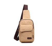 FANDARE Bolsa de Pecho Hombre Bolsa de Lona Sling Bag Bolsa Deportiva de Hombro Bandoleras Cruzada Bolsa de Mochila,Mochilas Pequeñas para Ciclismo,Acampada,Viaje Caqui