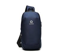 FANDARE Bolsa de Pecho Hombre Bolsa Deportiva de Hombro Bandoleras Cruzada 7.9 Inch Tablet con USB Bolsa de Hombro Bolsa de Mochila para Ciclismo,Viaje Impermeable Poliéster Azul