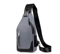 FANDARE Bolsa de Pecho Hombre Bolsa Deportiva de Hombro Bandoleras Cruzada con USB Bolsa de Mochila,Mochilas Pequeñas para Ciclismo,Acampada,Viaje Impermeable Poliéster Azul B