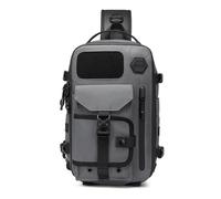 FANDARE Bolsa de Pecho Táctica Bolsa Cruzada Sling Bag Bandoleras para el Gimnasio Bolsos Bandolera Hombre Bolso Hombro Crossbody Bag Mochilas Senderismo Mochila de Viaje Gris