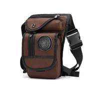 FANDARE Bolsa de Pierna Riñonera Tactica Hombre Mujer Bolso Hombro Bolsa de Pecho Bolsa Cruzada Moto Bolso de Cintura Bandolera Bolsos Excursionismo Multifunción Viaje Crossbody BagMarrón