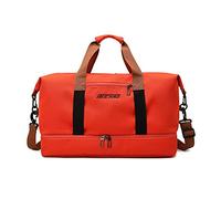 FANDARE Bolsa de Viaje Bolsa Deportivas de Gimnasio Mujer Hombre Bolsa de Fin de Semana Bolso Senderismo Maleta de manomochila de Viaje con Bolsillo húmedo y Zapato Compartimento Naranja