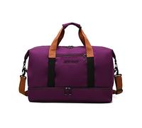 FANDARE Bolsa de Viaje Bolsa Deportivas de Gimnasio Mujer Hombre Bolsa de Fin de Semana Bolso Senderismo Maleta de manomochila de Viaje con Bolsillo húmedo y Zapato Compartimento Morado Oscuro