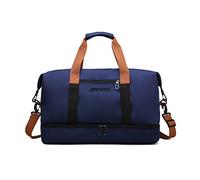 FANDARE Bolsa de Viaje Bolsa Deportivas de Gimnasio Mujer Hombre Bolsa de Fin de Semana Bolso Senderismo Maleta de manomochila de Viaje con Bolsillo húmedo y Zapato Compartimento Azul Oscuro