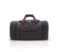 FANDARE Bolsa de Viaje Deportiva Hombre/Mujer Weekend Outdoor Overnight Camping Gym Bolsa de Mano Boston Bolso de Hombro Transpirable Lienzo Negro