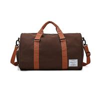 FANDARE Bolsa de Viaje Gran Capacidad Bolsa Deportivas de Gimnasio Mujer Hombre Bolsa de Fin de Semana Bolso Senderismo Maleta Viaje con Bolsillo húmedo y Zapato Compartimento Marron Oscuro