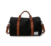 FANDARE Bolsa de Viaje Gran Capacidad Bolsa Deportivas de Gimnasio Mujer Hombre Bolsa de Fin de Semana Bolso Senderismo Maleta de manomochila de Viaje con Bolsillo húmedo y Zapato Compartimento Negro