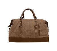 FANDARE Bolsa de Viaje la Lona Bolsa de Deporte Bolsa de Gimnasio Bolso para Playa Bolsa Portátil para Hombres Mujeres Bolsa de Hombro para Actividades al Aire Libre Crossbody Bag Marrón