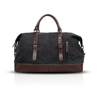 FANDARE Bolsa de Viaje la Lona Bolsa de Deporte Bolsa de Gimnasio Bolso para Playa Bolsa Portátil para Hombres Mujeres Bolsa de Hombro para Actividades al Aire Libre Crossbody Bag Negro