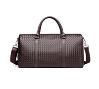 FANDARE Bolsa de Viaje para Mujer Hombre Bolso de Mano Deporte Tejido para Mujer Bolsas de Cabina Equipaje Negocio Bolsa de Gimnasio Natación con Compartimento húmedo/seco Impermeable PU Cuero Marrón