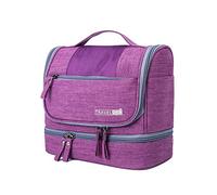 FANDARE Bolsas de Maquillaje Mujeres Hombres Bolsa de Cosméticos de Viaje Neceser de Viaje para Colgar Bolsas de Aseo Cosméticos Organizador Neceseres de Viajes de Negocios Impermeable Púrpura
